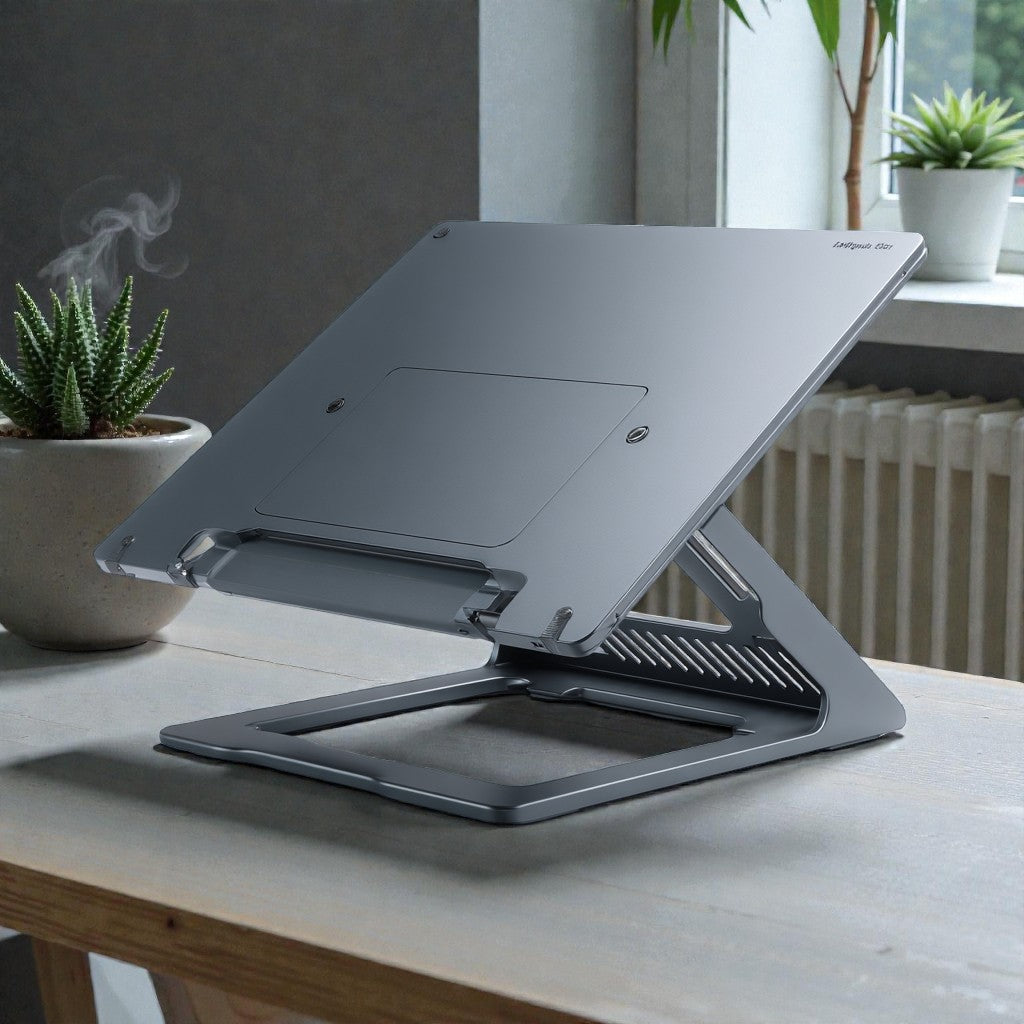 Zelmaro Heavy-Duty Adjustable Laptop Stand - Ergonomic Z-Shape Riser