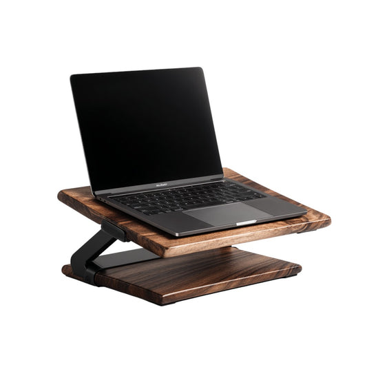 Zelmaro Premium Walnut Wood & Aluminum Adjustable Laptop Stand